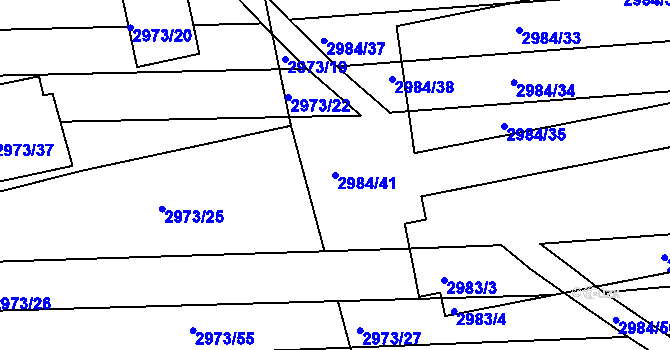 Parcela st. 2984/41 v KÚ Slavkov u Brna, Katastrální mapa