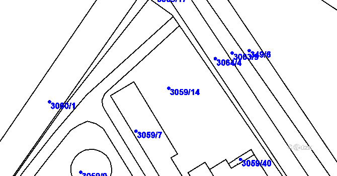 Parcela st. 3059/14 v KÚ Slavkov u Brna, Katastrální mapa