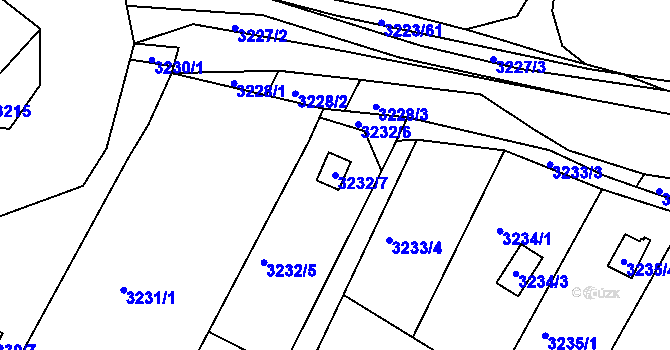 Parcela st. 3232/7 v KÚ Slavkov u Brna, Katastrální mapa