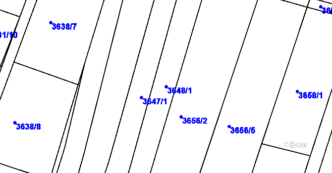 Parcela st. 3648/1 v KÚ Slavkov u Brna, Katastrální mapa