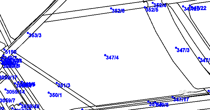 Parcela st. 347/4 v KÚ Slavkov u Brna, Katastrální mapa