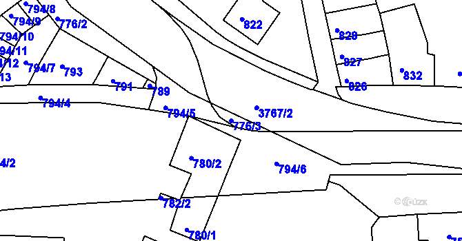 Parcela st. 776/3 v KÚ Slavkov u Brna, Katastrální mapa