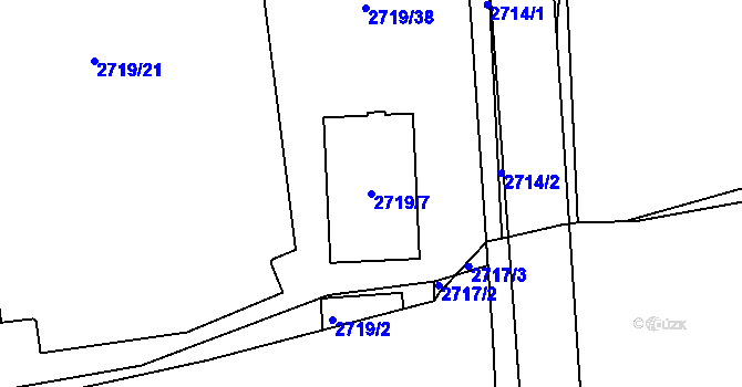 Parcela st. 2719/7 v KÚ Slavkov u Brna, Katastrální mapa