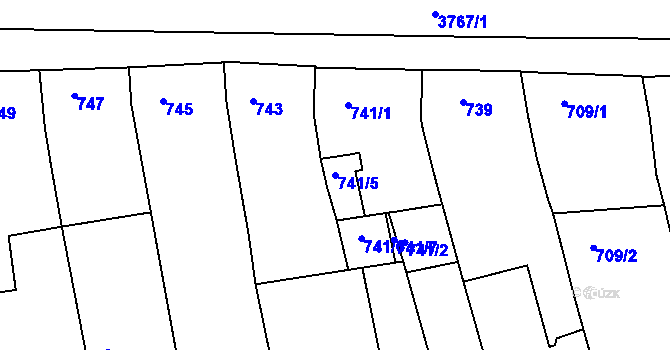 Parcela st. 741/5 v KÚ Slavkov u Brna, Katastrální mapa