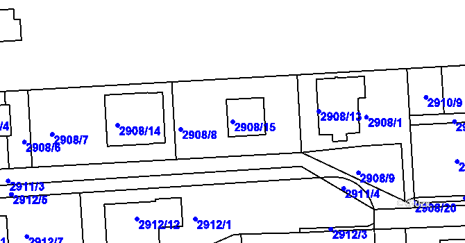 Parcela st. 2908/15 v KÚ Slavkov u Brna, Katastrální mapa