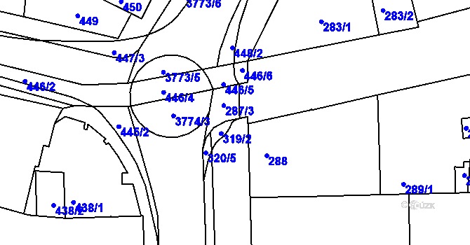 Parcela st. 320/3 v KÚ Slavkov u Brna, Katastrální mapa