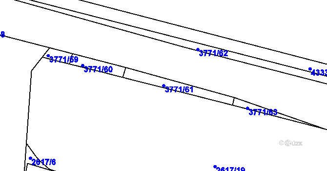 Parcela st. 3771/61 v KÚ Slavkov u Brna, Katastrální mapa