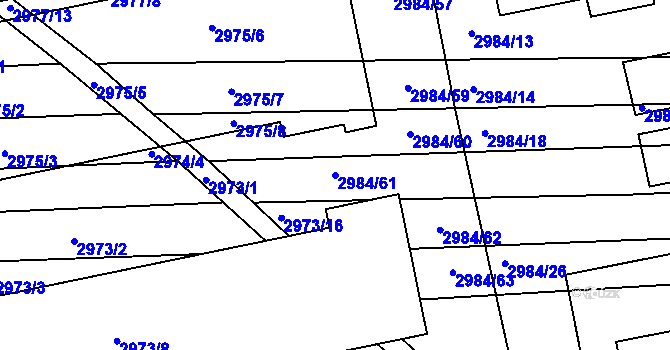 Parcela st. 2984/61 v KÚ Slavkov u Brna, Katastrální mapa