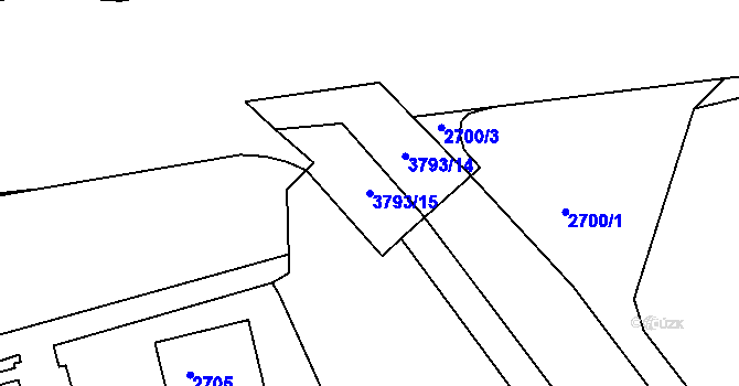 Parcela st. 3793/15 v KÚ Slavkov u Brna, Katastrální mapa