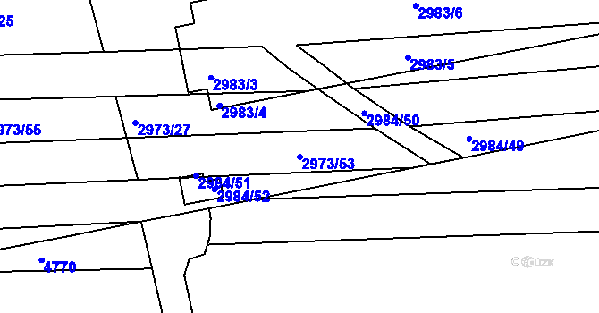 Parcela st. 2973/53 v KÚ Slavkov u Brna, Katastrální mapa