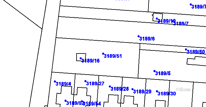 Parcela st. 3189/51 v KÚ Slavkov u Brna, Katastrální mapa