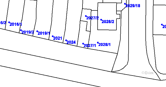 Parcela st. 2027/1 v KÚ Slavkov u Brna, Katastrální mapa