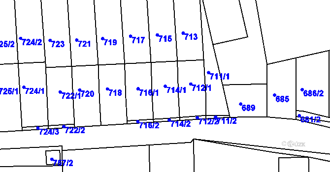 Parcela st. 714/1 v KÚ Slavkov u Brna, Katastrální mapa