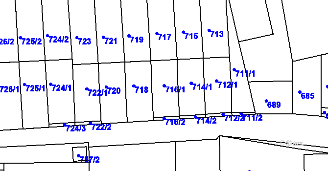 Parcela st. 716/1 v KÚ Slavkov u Brna, Katastrální mapa