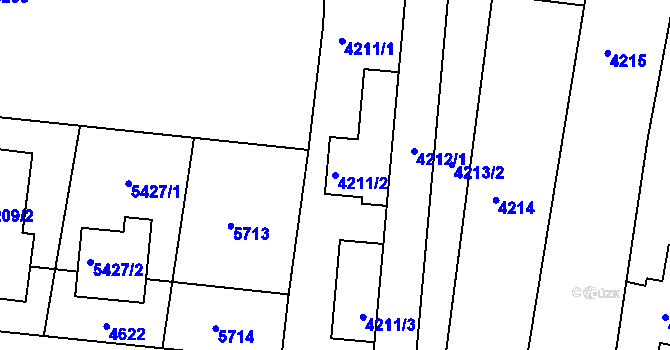 Parcela st. 4211/2 v KÚ Slavkov u Brna, Katastrální mapa