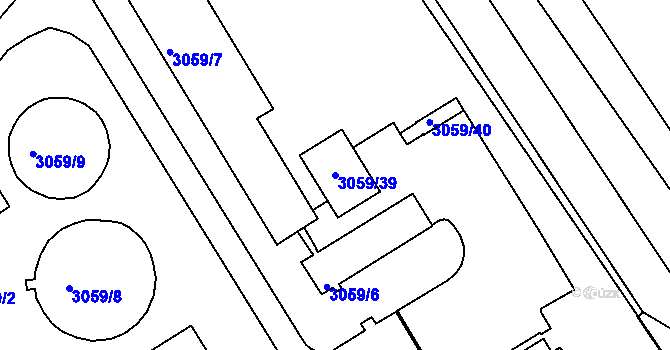 Parcela st. 3059/39 v KÚ Slavkov u Brna, Katastrální mapa