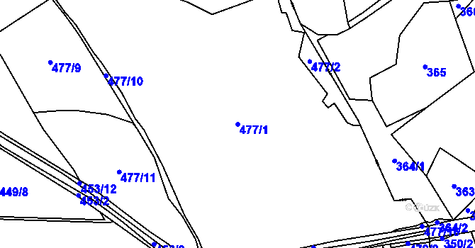 Parcela st. 477/1 v KÚ Slavkovice, Katastrální mapa