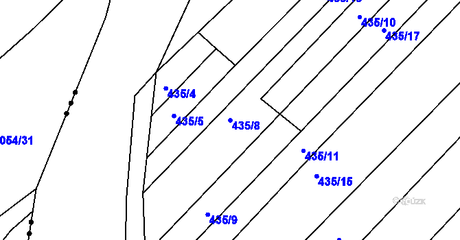 Parcela st. 435/8 v KÚ Slavkovice, Katastrální mapa