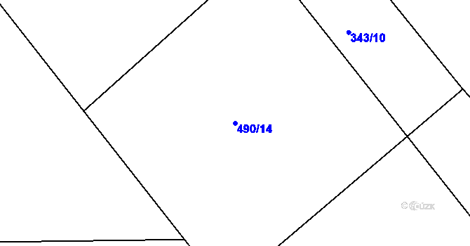 Parcela st. 490/14 v KÚ Slavkovice, Katastrální mapa