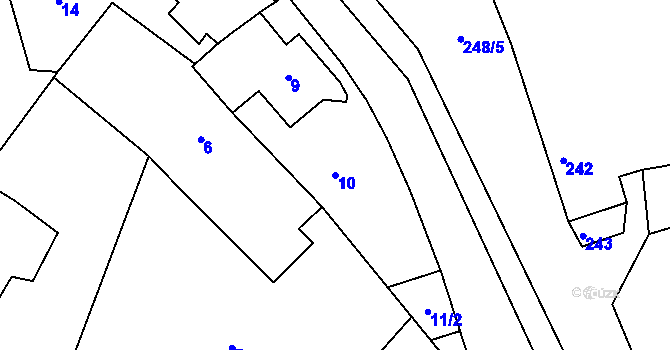 Parcela st. 10 v KÚ Slavkovice, Katastrální mapa