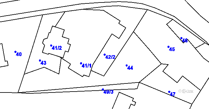 Parcela st. 42/2 v KÚ Slavkovice, Katastrální mapa