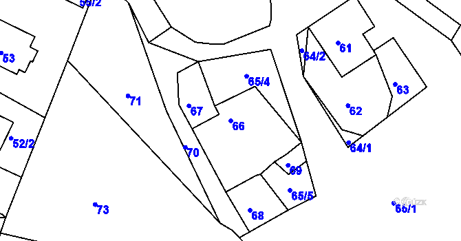 Parcela st. 66 v KÚ Slavkovice, Katastrální mapa