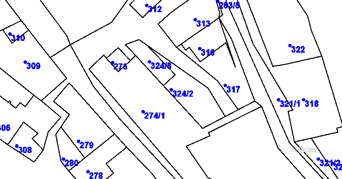 Parcela st. 324/2 v KÚ Slavkovice, Katastrální mapa