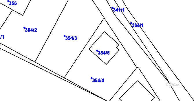 Parcela st. 354/5 v KÚ Slavkovice, Katastrální mapa