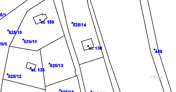 Parcela st. 130 v KÚ Slavníč, Katastrální mapa