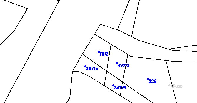 Parcela st. 78/3 v KÚ Slavníč, Katastrální mapa