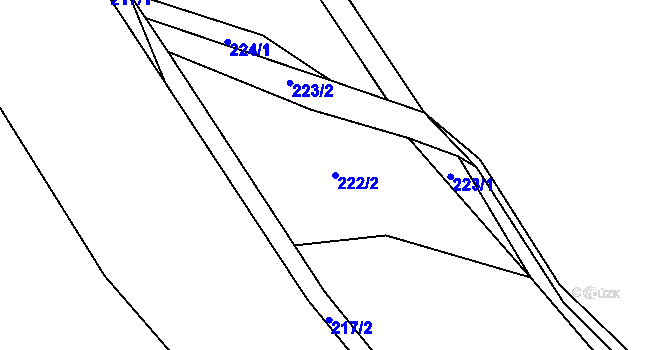 Parcela st. 222/2 v KÚ Slavníč, Katastrální mapa