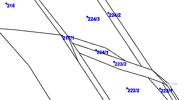 Parcela st. 224/1 v KÚ Slavníč, Katastrální mapa