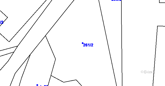 Parcela st. 261/2 v KÚ Slavníč, Katastrální mapa