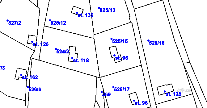 Parcela st. 468/1 v KÚ Slavníč, Katastrální mapa