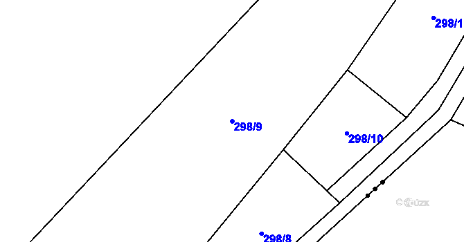 Parcela st. 298/9 v KÚ Slavníč, Katastrální mapa
