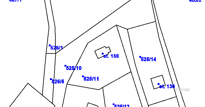 Parcela st. 156 v KÚ Slavníč, Katastrální mapa