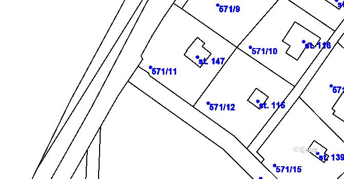 Parcela st. 567/20 v KÚ Slavníč, Katastrální mapa