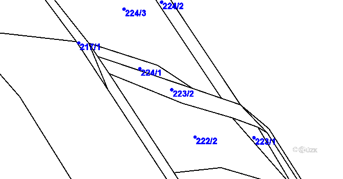 Parcela st. 223/2 v KÚ Slavníč, Katastrální mapa