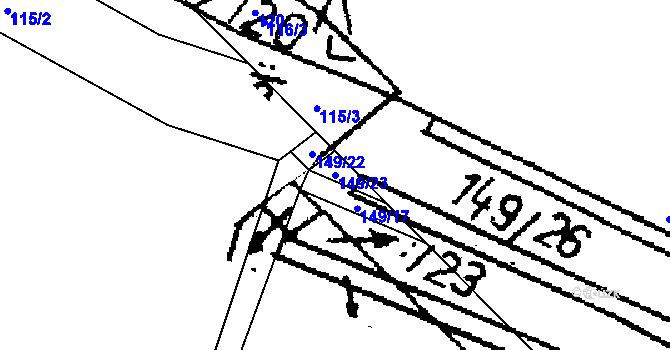 Parcela st. 149/23 v KÚ Kadolec u Slavonic, Katastrální mapa