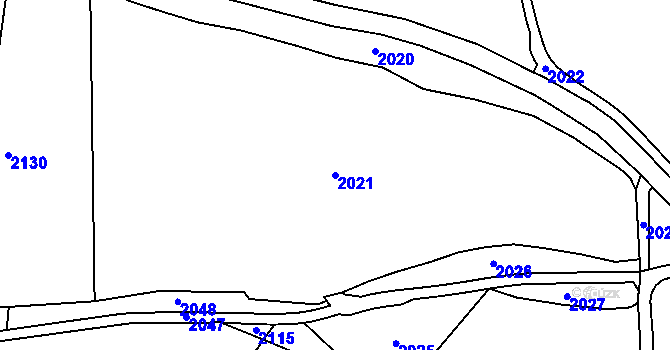 Parcela st. 2021 v KÚ Kadolec u Slavonic, Katastrální mapa