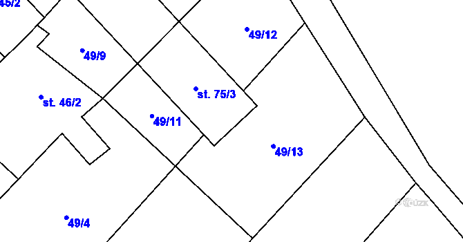 Parcela st. 75/4 v KÚ Maříž, Katastrální mapa
