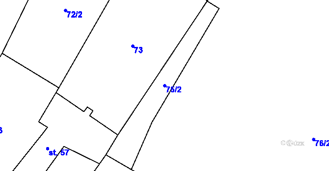 Parcela st. 75/2 v KÚ Maříž, Katastrální mapa