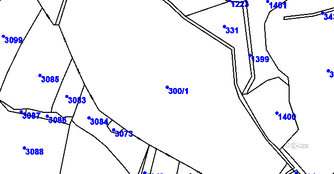 Parcela st. 300/1 v KÚ Mutišov, Katastrální mapa