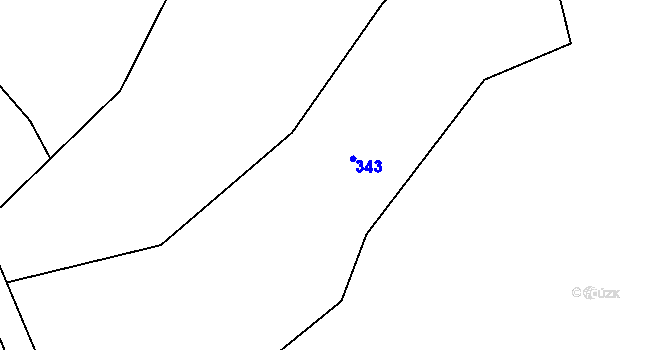 Parcela st. 343 v KÚ Slavonice, Katastrální mapa