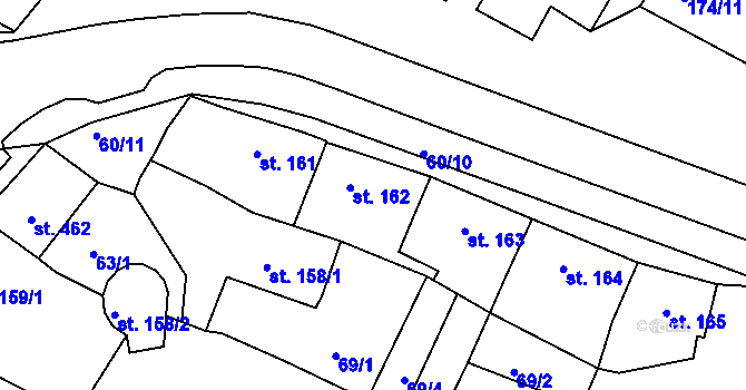 Parcela st. 162 v KÚ Slavonice, Katastrální mapa