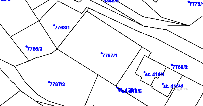 Parcela st. 7767/1 v KÚ Slavonice, Katastrální mapa