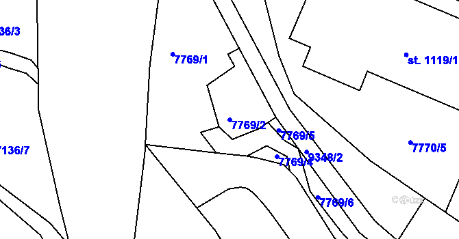Parcela st. 7769/2 v KÚ Slavonice, Katastrální mapa