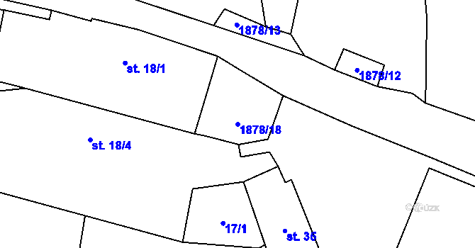 Parcela st. 1878/18 v KÚ Vlastkovec, Katastrální mapa