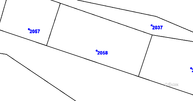Parcela st. 2058 v KÚ Vlastkovec, Katastrální mapa