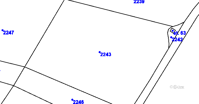 Parcela st. 2243 v KÚ Vlastkovec, Katastrální mapa